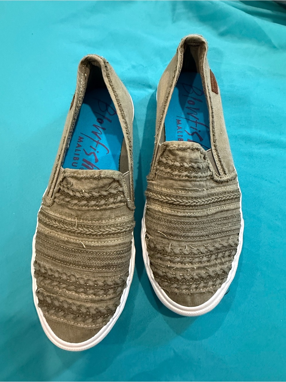 Blowfish Malibu Khaki Woven Slip-On Flats